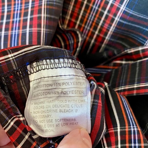 Ariat Pro Series Men's Med Plaid Long Sleeve Button Down Dress Shirt Cotton/Poly - Picture 6 of 8